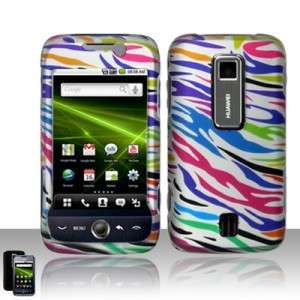 Silver Rainbow Zebra Hard Case Snap on Cover for Huawei Ascend M860