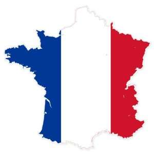  France Map Flag French Map car bumper sticker window decal 