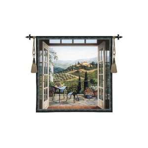  Balcony View of the Villa Tapestry Style Distressed 